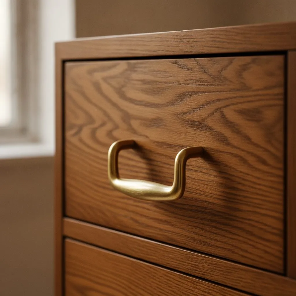 Detalle de un mueble de madera con un acabado cuidado